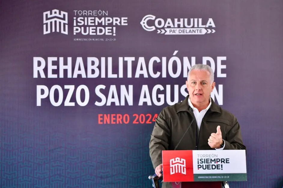 Román Alberto Cepeda González pone en operación el pozo de agua San Agustín