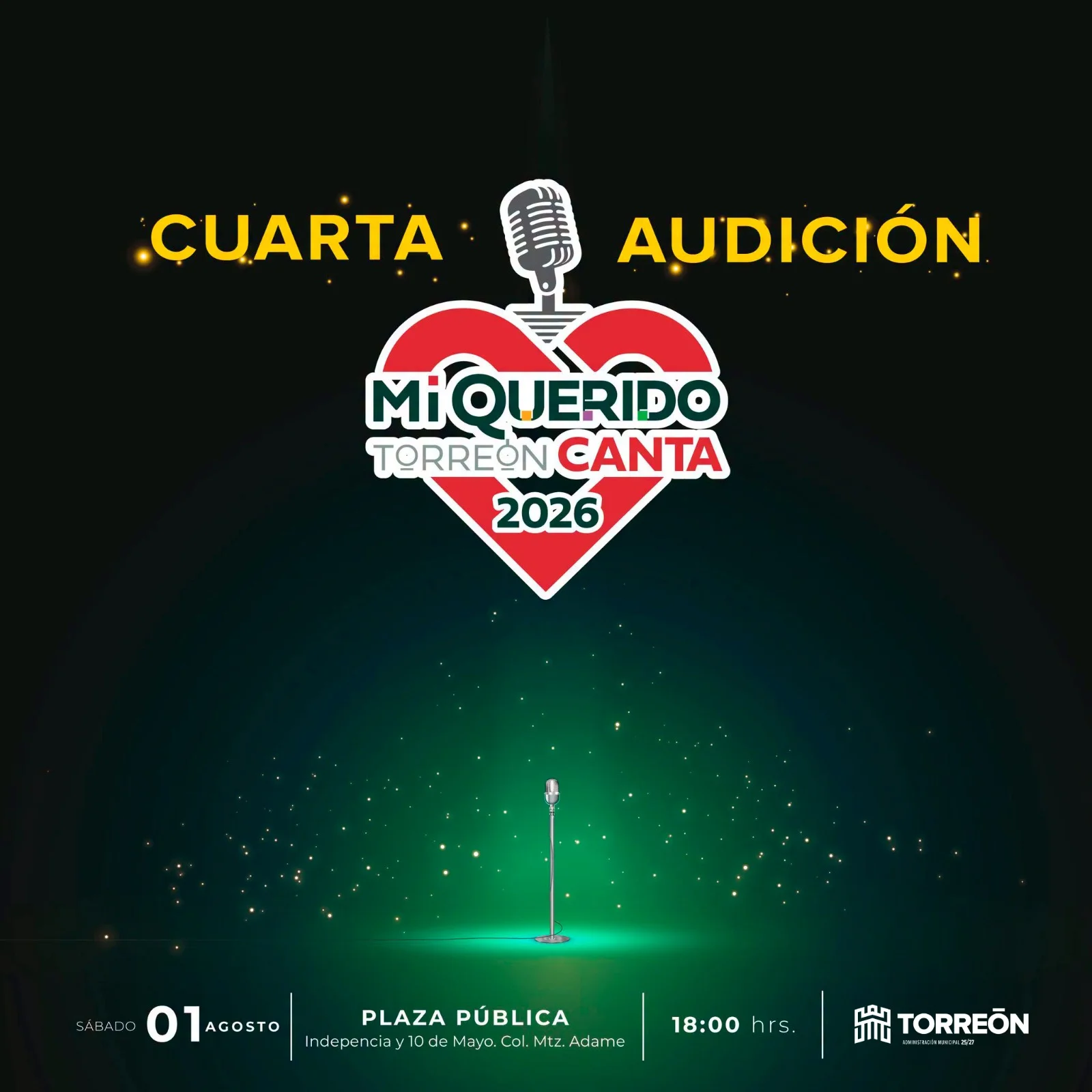 IMCE invita a participar en la cuarta audición de Mi Querido Torreón Canta  