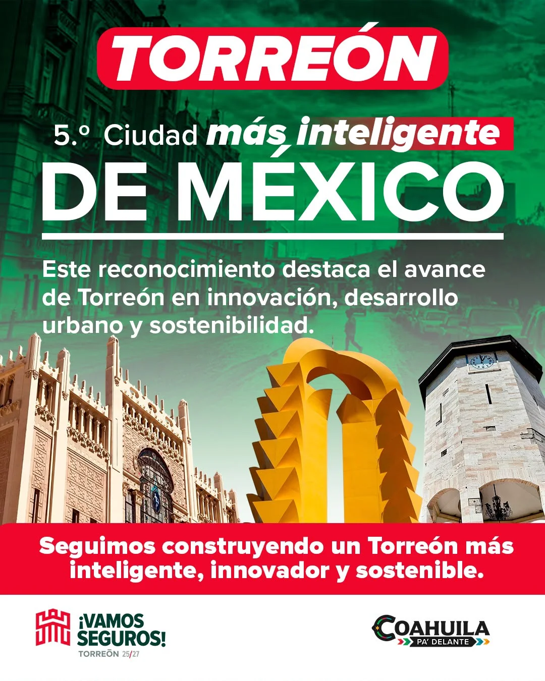 Torreón, quinta ciudad mexicana mejor evaluada en el índice de ciudades inteligentes