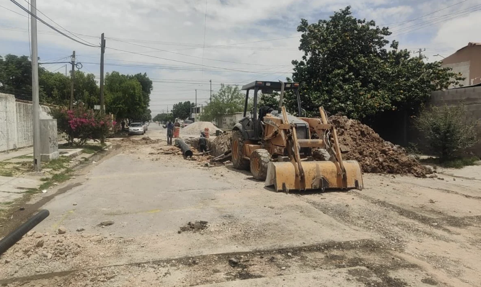 Avanza rehabilitación de red sanitaria en rincón la merced, la obra registra 30 por ciento de avance